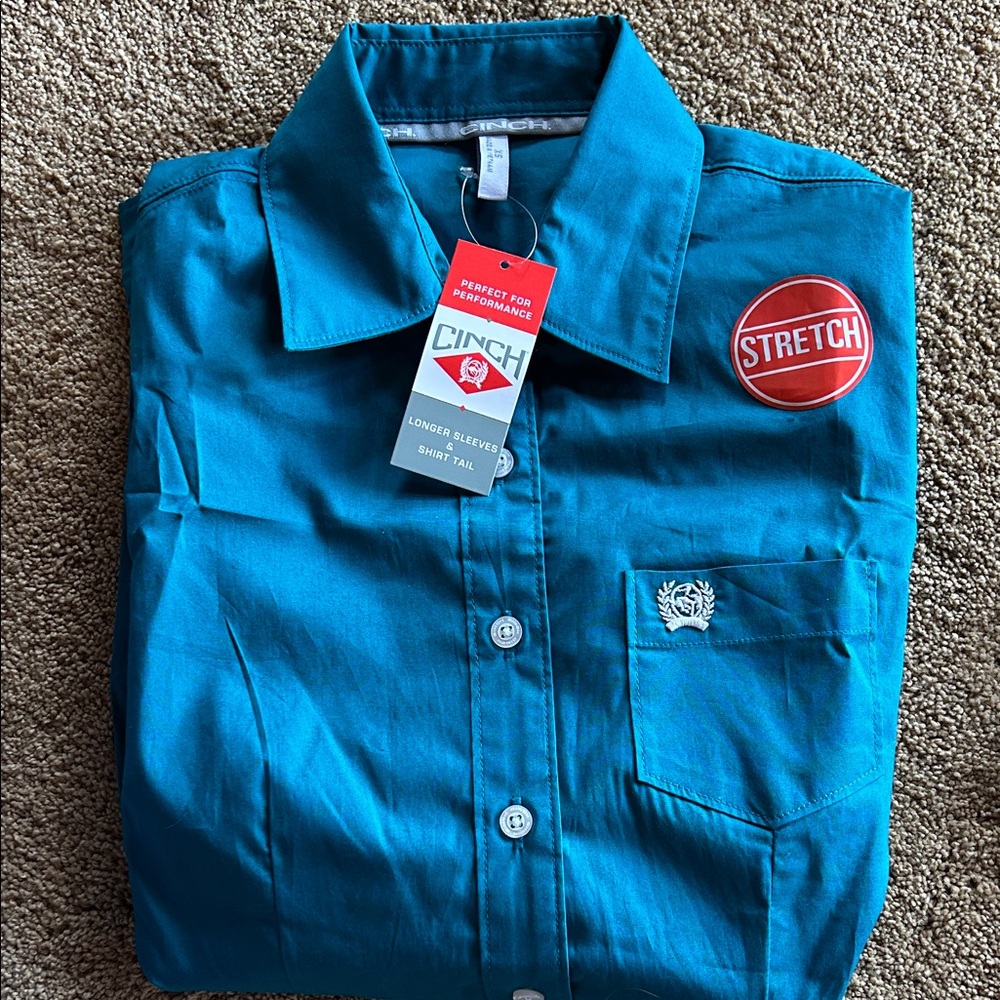Cinch Turquoise Stretch Shirt - Size XS & S
